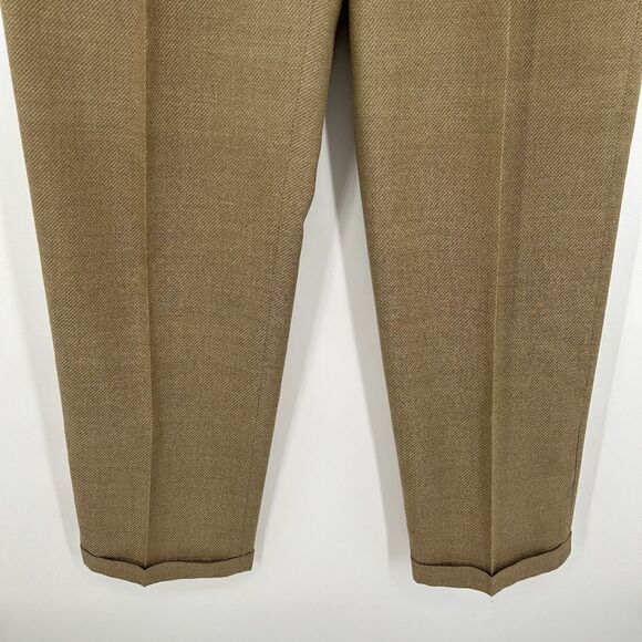 PERRY ELLIS Men's Brown Khaki Tan Pleated Straight Leg Dress Pants Size 36 x 34 - Picture 4 of 6